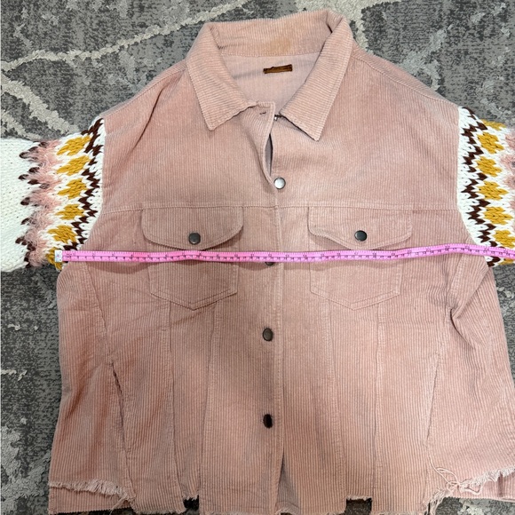 POL Pink Corduroy Jacket with Knit Sleeves - Picture 7 of 9